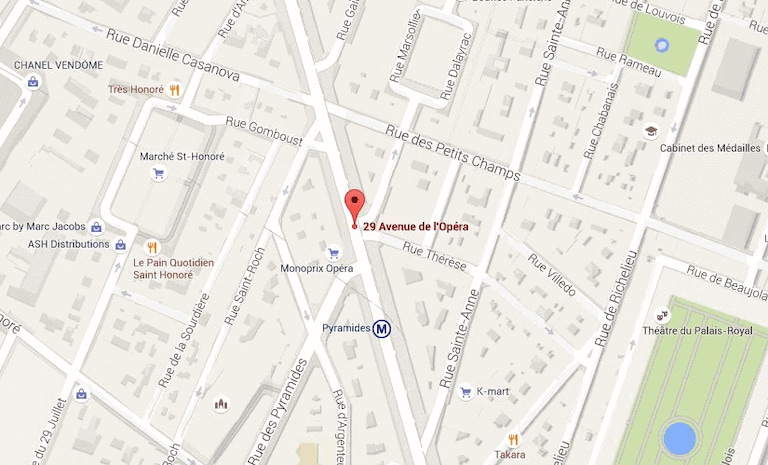 Opéra branch map